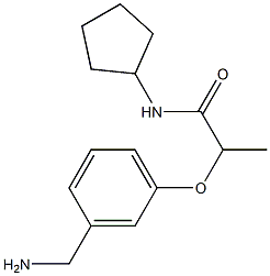 2-[3-(aminomethyl)phenoxy]-N-cyclopentylpropanamide Struktur