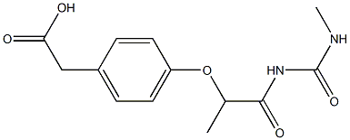 2-[4-({1-[(methylcarbamoyl)amino]-1-oxopropan-2-yl}oxy)phenyl]acetic acid Struktur