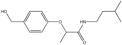 2-[4-(hydroxymethyl)phenoxy]-N-(3-methylbutyl)propanamide Struktur