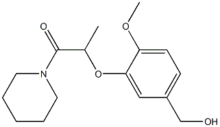 2-[5-(hydroxymethyl)-2-methoxyphenoxy]-1-(piperidin-1-yl)propan-1-one Struktur