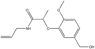 2-[5-(hydroxymethyl)-2-methoxyphenoxy]-N-(prop-2-en-1-yl)propanamide Struktur