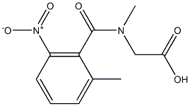 2-[N-methyl(2-methyl-6-nitrophenyl)formamido]acetic acid Struktur