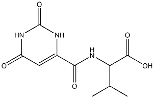 2-{[(2,6-dioxo-1,2,3,6-tetrahydropyrimidin-4-yl)carbonyl]amino}-3-methylbutanoic acid Struktur