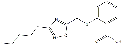 2-{[(3-pentyl-1,2,4-oxadiazol-5-yl)methyl]thio}benzoic acid Struktur