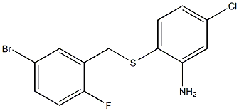 2-{[(5-bromo-2-fluorophenyl)methyl]sulfanyl}-5-chloroaniline Struktur