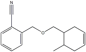 2-{[(6-methylcyclohex-3-en-1-yl)methoxy]methyl}benzonitrile Struktur