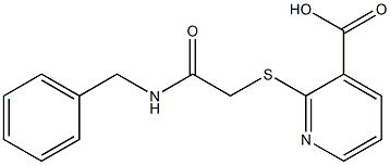 2-{[(benzylcarbamoyl)methyl]sulfanyl}pyridine-3-carboxylic acid Struktur