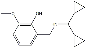 2-{[(dicyclopropylmethyl)amino]methyl}-6-methoxyphenol Struktur