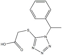 2-{[1-(1-phenylethyl)-1H-1,2,3,4-tetrazol-5-yl]sulfanyl}acetic acid Struktur