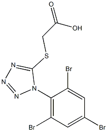 2-{[1-(2,4,6-tribromophenyl)-1H-1,2,3,4-tetrazol-5-yl]sulfanyl}acetic acid Struktur