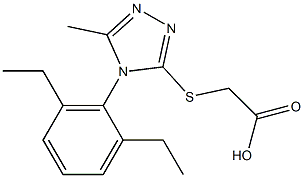 2-{[4-(2,6-diethylphenyl)-5-methyl-4H-1,2,4-triazol-3-yl]sulfanyl}acetic acid Struktur