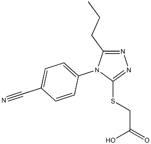 2-{[4-(4-cyanophenyl)-5-propyl-4H-1,2,4-triazol-3-yl]sulfanyl}acetic acid Struktur