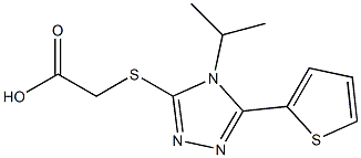 2-{[4-(propan-2-yl)-5-(thiophen-2-yl)-4H-1,2,4-triazol-3-yl]sulfanyl}acetic acid Struktur