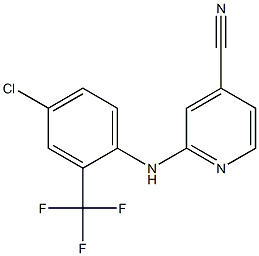 2-{[4-chloro-2-(trifluoromethyl)phenyl]amino}pyridine-4-carbonitrile Struktur