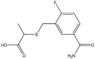 2-{[5-(aminocarbonyl)-2-fluorobenzyl]thio}propanoic acid Struktur