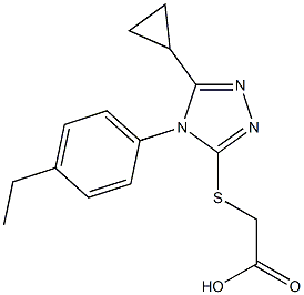 2-{[5-cyclopropyl-4-(4-ethylphenyl)-4H-1,2,4-triazol-3-yl]sulfanyl}acetic acid Struktur