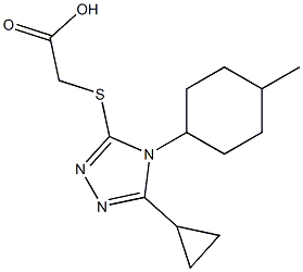 2-{[5-cyclopropyl-4-(4-methylcyclohexyl)-4H-1,2,4-triazol-3-yl]sulfanyl}acetic acid Struktur