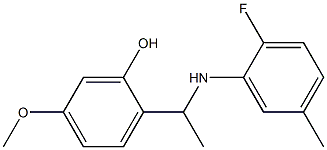 2-{1-[(2-fluoro-5-methylphenyl)amino]ethyl}-5-methoxyphenol Struktur