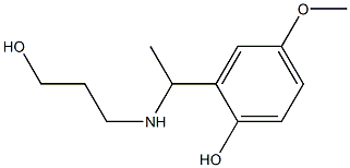 2-{1-[(3-hydroxypropyl)amino]ethyl}-4-methoxyphenol Struktur