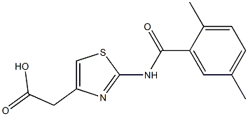 2-{2-[(2,5-dimethylbenzene)amido]-1,3-thiazol-4-yl}acetic acid Struktur