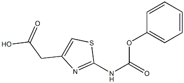 2-{2-[(phenoxycarbonyl)amino]-1,3-thiazol-4-yl}acetic acid Struktur