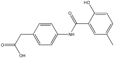 2-{4-[(2-hydroxy-5-methylbenzene)amido]phenyl}acetic acid Struktur