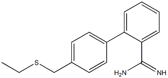 2-{4-[(ethylsulfanyl)methyl]phenyl}benzene-1-carboximidamide Struktur