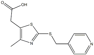 2-{4-methyl-2-[(pyridin-4-ylmethyl)sulfanyl]-1,3-thiazol-5-yl}acetic acid Struktur