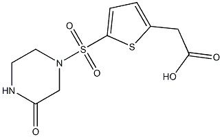 2-{5-[(3-oxopiperazine-1-)sulfonyl]thiophen-2-yl}acetic acid Struktur