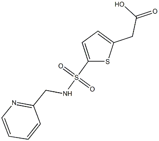 2-{5-[(pyridin-2-ylmethyl)sulfamoyl]thiophen-2-yl}acetic acid Struktur