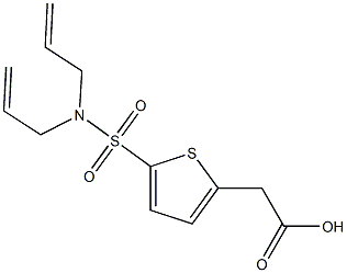 2-{5-[bis(prop-2-en-1-yl)sulfamoyl]thiophen-2-yl}acetic acid Struktur