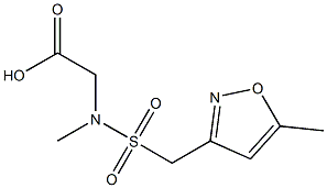 2-{methyl[(5-methyl-1,2-oxazol-3-yl)methane]sulfonamido}acetic acid Struktur