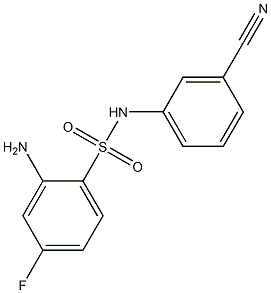 2-amino-N-(3-cyanophenyl)-4-fluorobenzene-1-sulfonamide Struktur