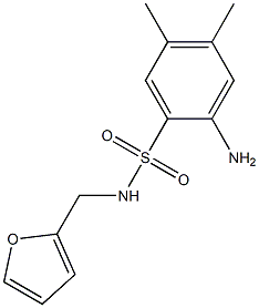 2-amino-N-(furan-2-ylmethyl)-4,5-dimethylbenzene-1-sulfonamide Struktur