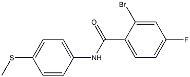 2-bromo-4-fluoro-N-[4-(methylthio)phenyl]benzamide Struktur