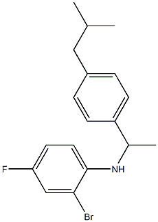 2-bromo-4-fluoro-N-{1-[4-(2-methylpropyl)phenyl]ethyl}aniline Struktur