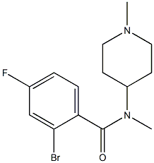 2-bromo-4-fluoro-N-methyl-N-(1-methylpiperidin-4-yl)benzamide Struktur