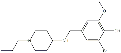 2-bromo-6-methoxy-4-{[(1-propylpiperidin-4-yl)amino]methyl}phenol Struktur