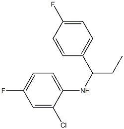 2-chloro-4-fluoro-N-[1-(4-fluorophenyl)propyl]aniline Struktur