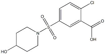 2-chloro-5-[(4-hydroxypiperidine-1-)sulfonyl]benzoic acid Struktur