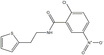 2-chloro-5-nitro-N-[2-(thiophen-2-yl)ethyl]benzamide Struktur