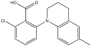 2-chloro-6-(6-methyl-1,2,3,4-tetrahydroquinolin-1-yl)benzoic acid Struktur