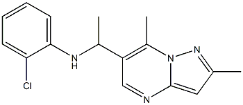 2-chloro-N-(1-{2,7-dimethylpyrazolo[1,5-a]pyrimidin-6-yl}ethyl)aniline Struktur