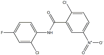 2-chloro-N-(2-chloro-4-fluorophenyl)-5-nitrobenzamide Struktur