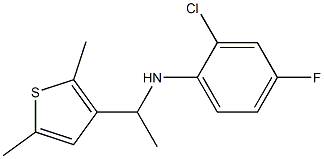 2-chloro-N-[1-(2,5-dimethylthiophen-3-yl)ethyl]-4-fluoroaniline Struktur