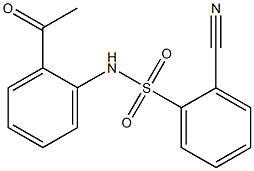 2-cyano-N-(2-acetylphenyl)benzene-1-sulfonamide Struktur