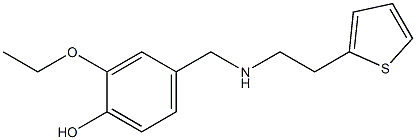 2-ethoxy-4-({[2-(thiophen-2-yl)ethyl]amino}methyl)phenol Struktur