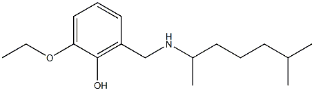 2-ethoxy-6-{[(6-methylheptan-2-yl)amino]methyl}phenol Struktur