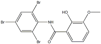 2-hydroxy-3-methoxy-N-(2,4,6-tribromophenyl)benzamide Struktur