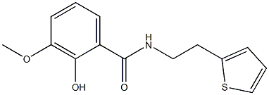 2-hydroxy-3-methoxy-N-[2-(thiophen-2-yl)ethyl]benzamide Struktur